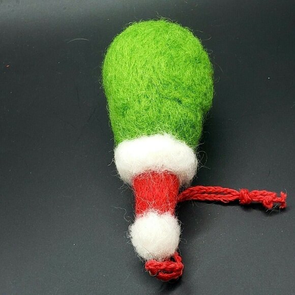 Handmade Felted Wool Santa Monster Ornament Green Halloween Creepy Christmas - Picture 7 of 8